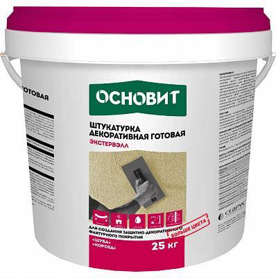 ЭКСТЕРВЭЛЛ ОSt штукатурка декоративная силикатная шуба супербелая